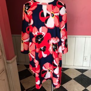 Beige by Eci Poppy Floral Midi Dress Red